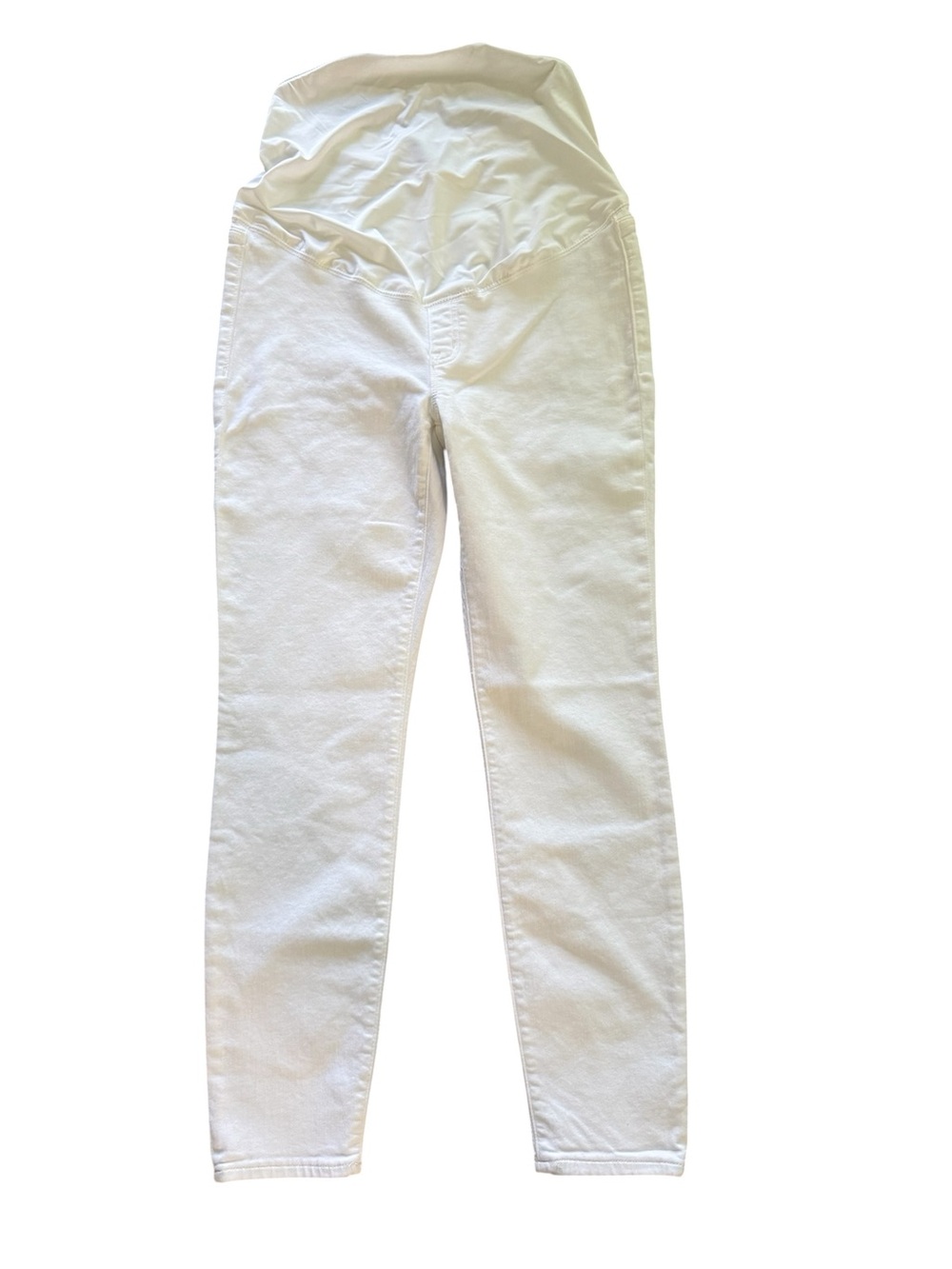 J. Crew Maternity White Skinny Jeans Over Belly Stretch Panel Size 27